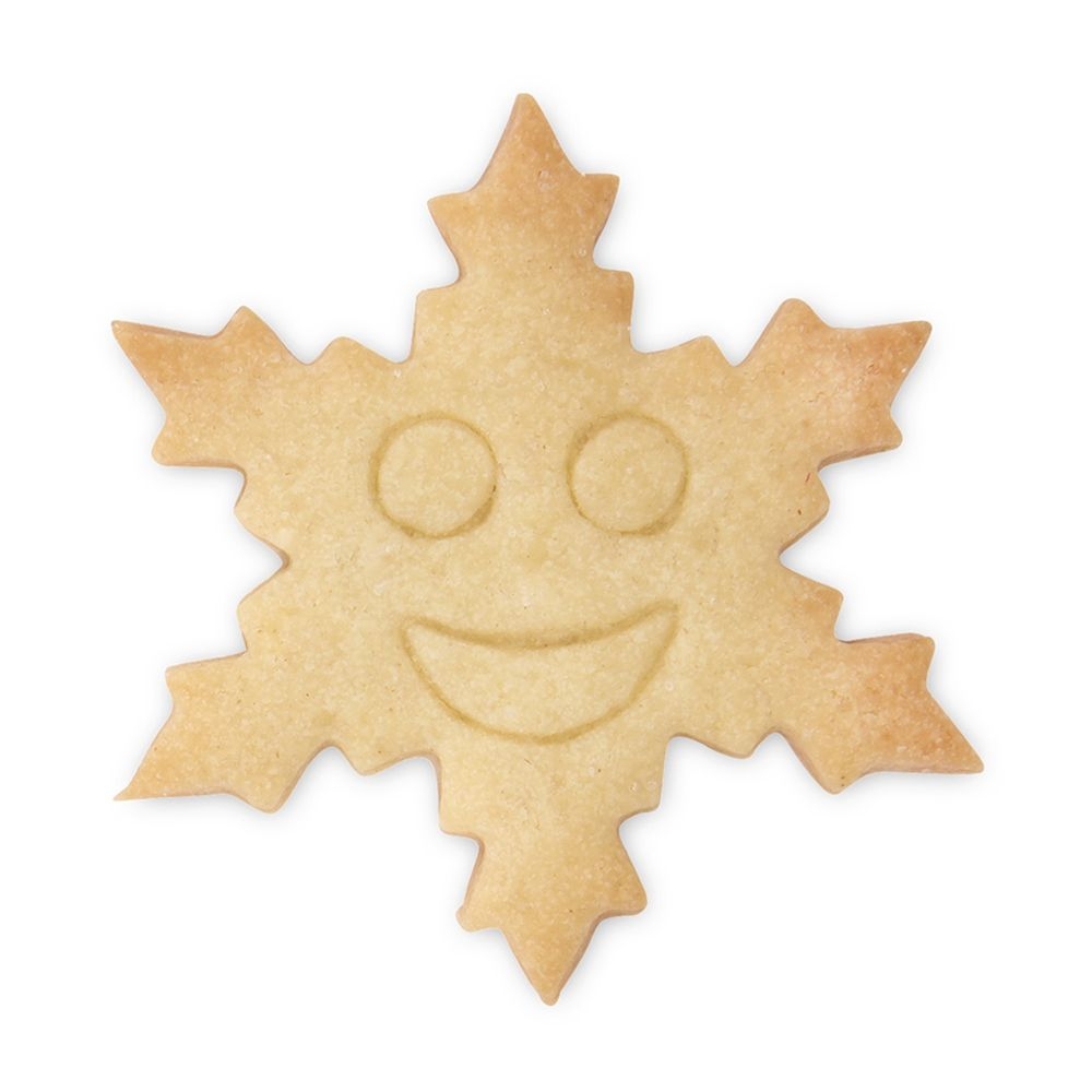 Ausstecherle Eiskristall mit Gesicht Edelstahl ø 6 cm von Städter, Prägeausstecher, Plätzchen Backen 