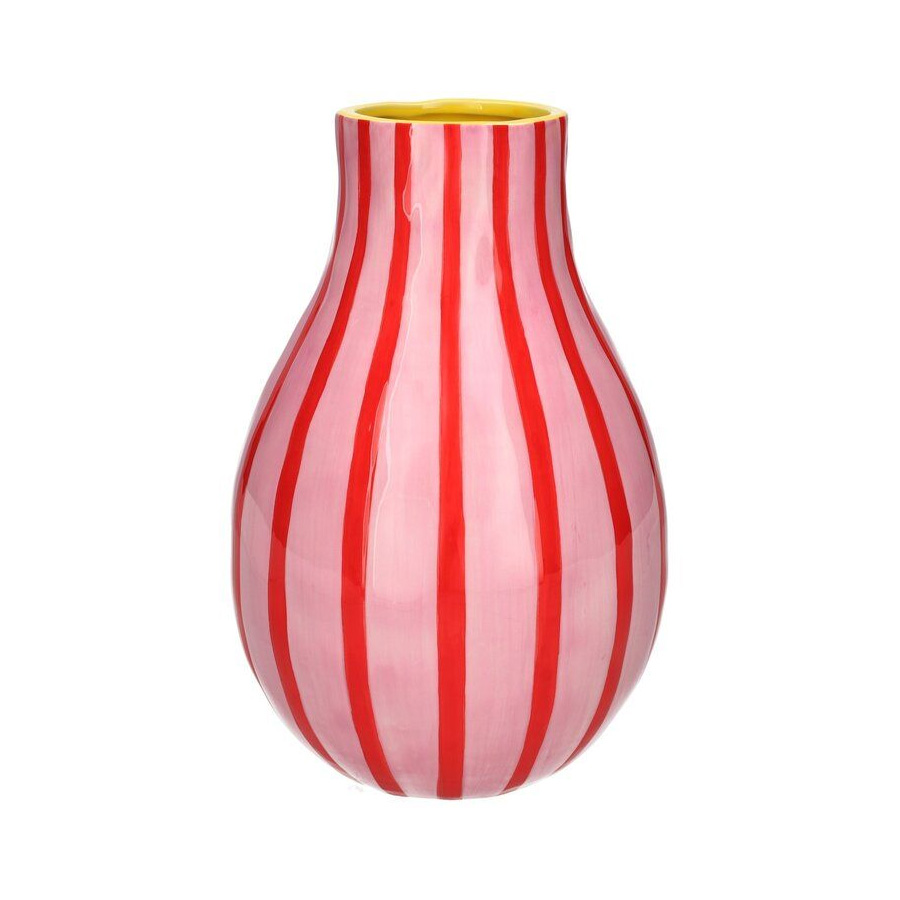 Artisan, Vase Streifen, Höhe ca. 23 cm, rosa/rot Streifen