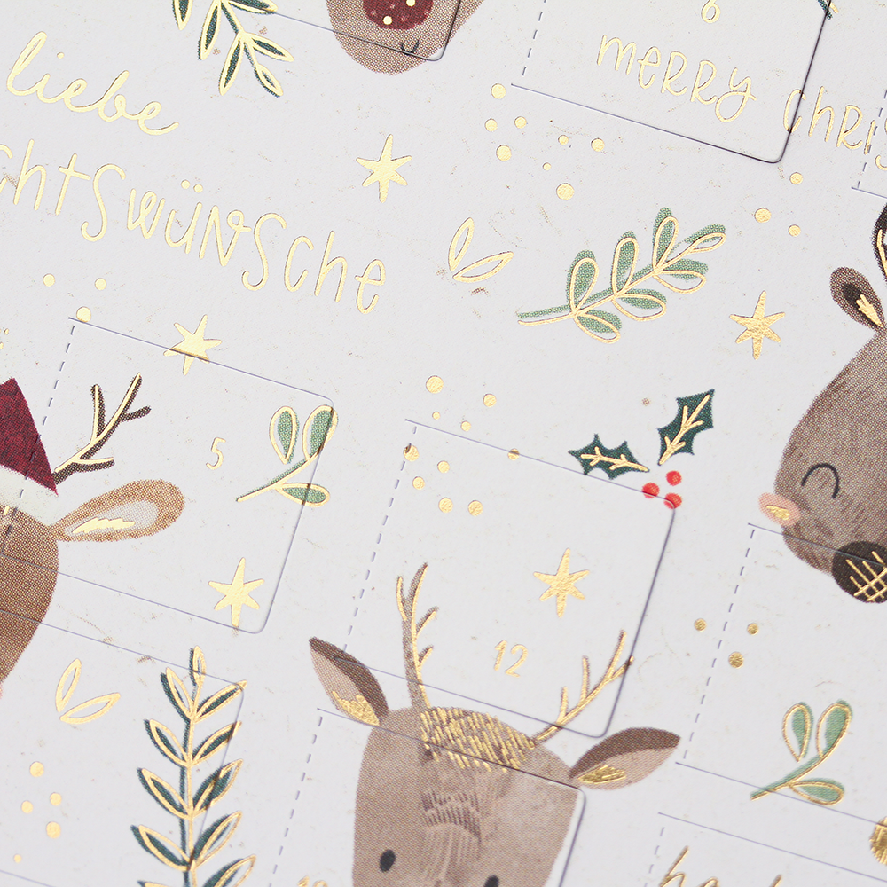 Adventskalender Karte A5 weihnachtshirsche