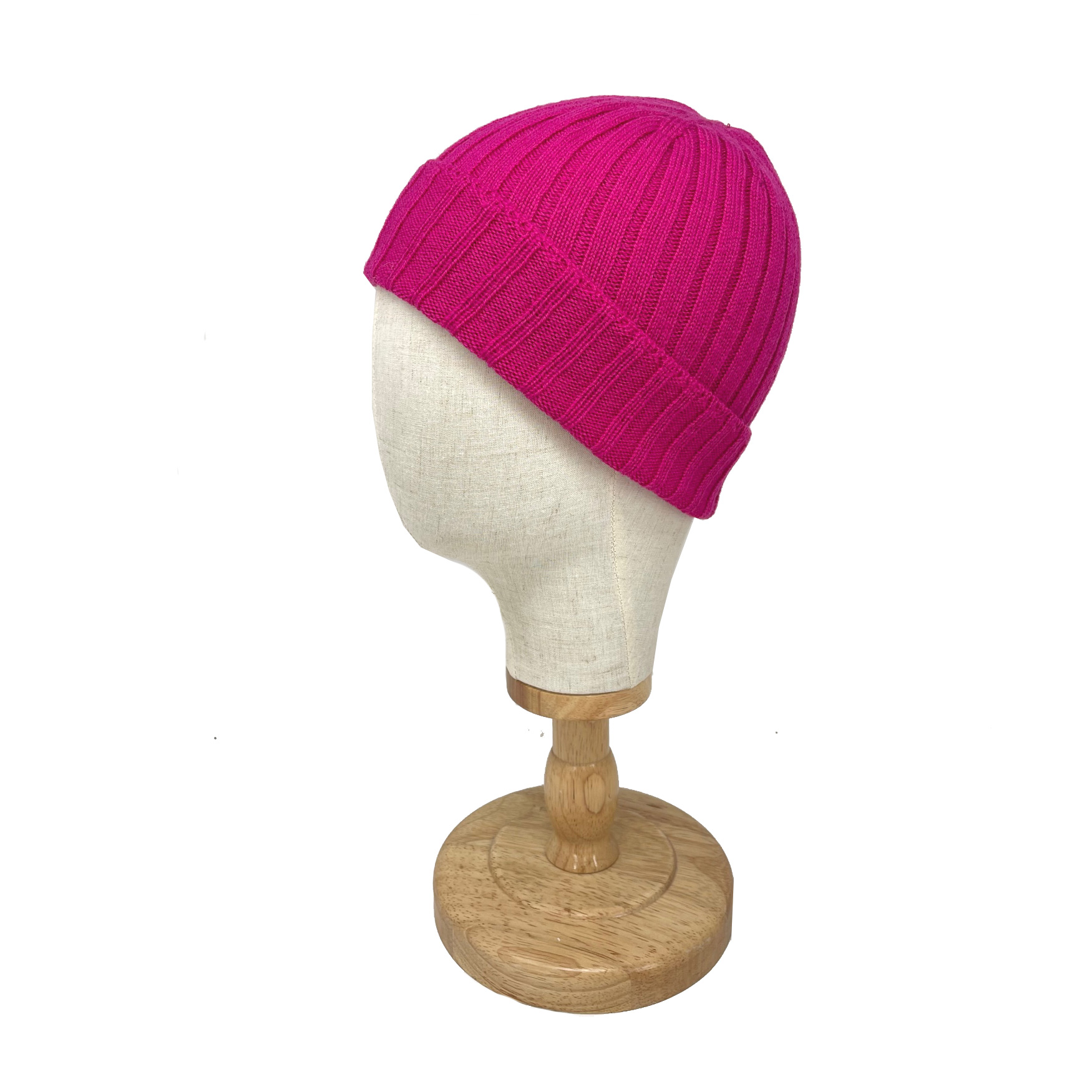 McKernan Mütze "FINE RIB HAT" bright pink, Wollmütze, 100% Wolle, sehr weich!  