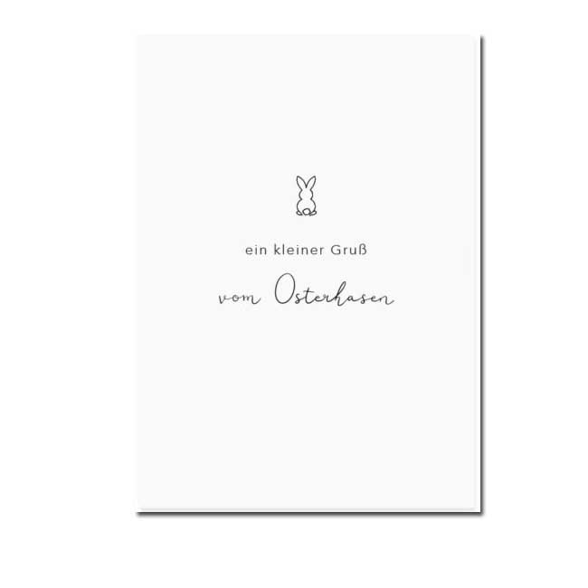 Eulenschnitt Postkarte "ein kleiner Gruß vom Osterhasen" 
