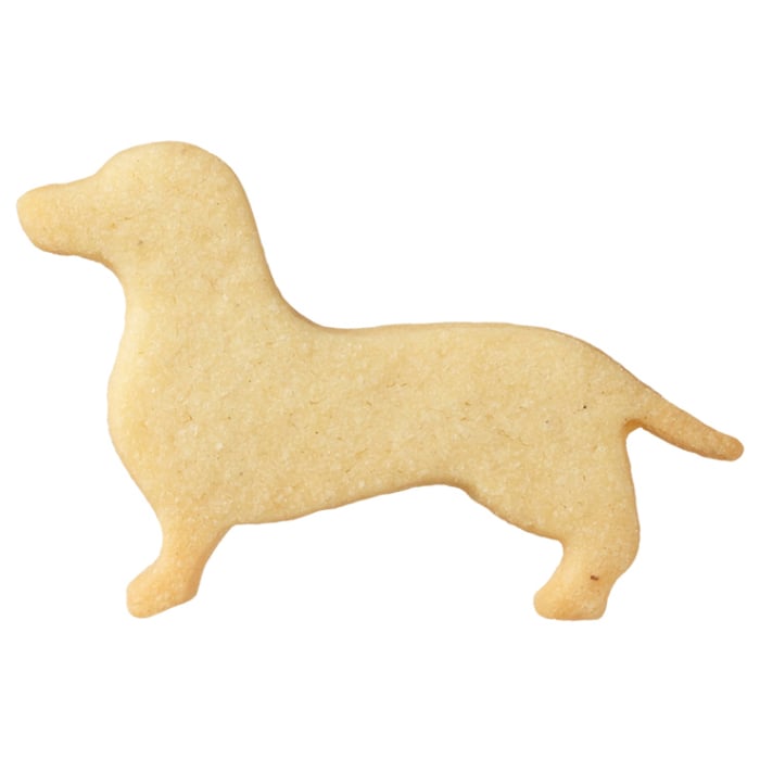 Ausstecherle Dackel 7 cm, Edelstahl von Birkmann, mit Innenprägung, Prägeausstecher, Ausstechform , Hund 