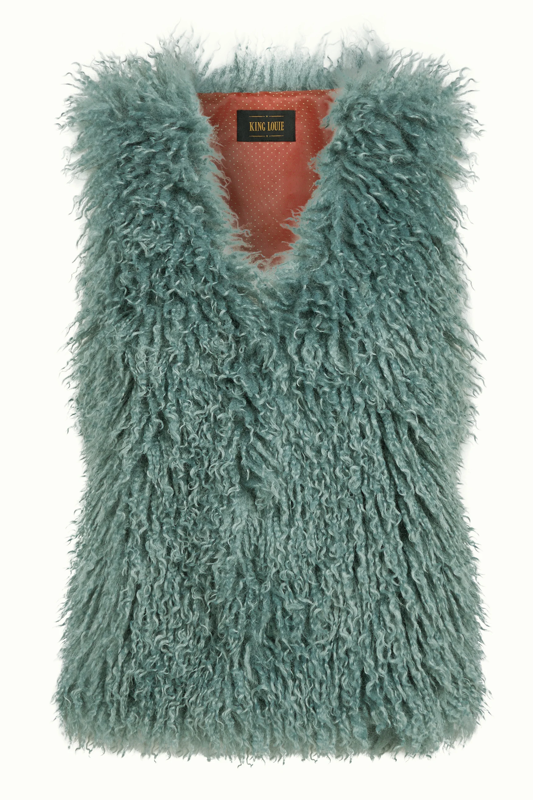 % King Louie Cilla Gilet Empire, Farbe Silver Green - Empire, Fellweste, Kunstfell