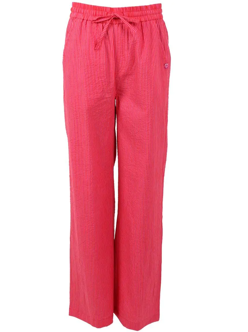 Danefæ Danenynne Searsucker Pants Super Pink/Bright Red