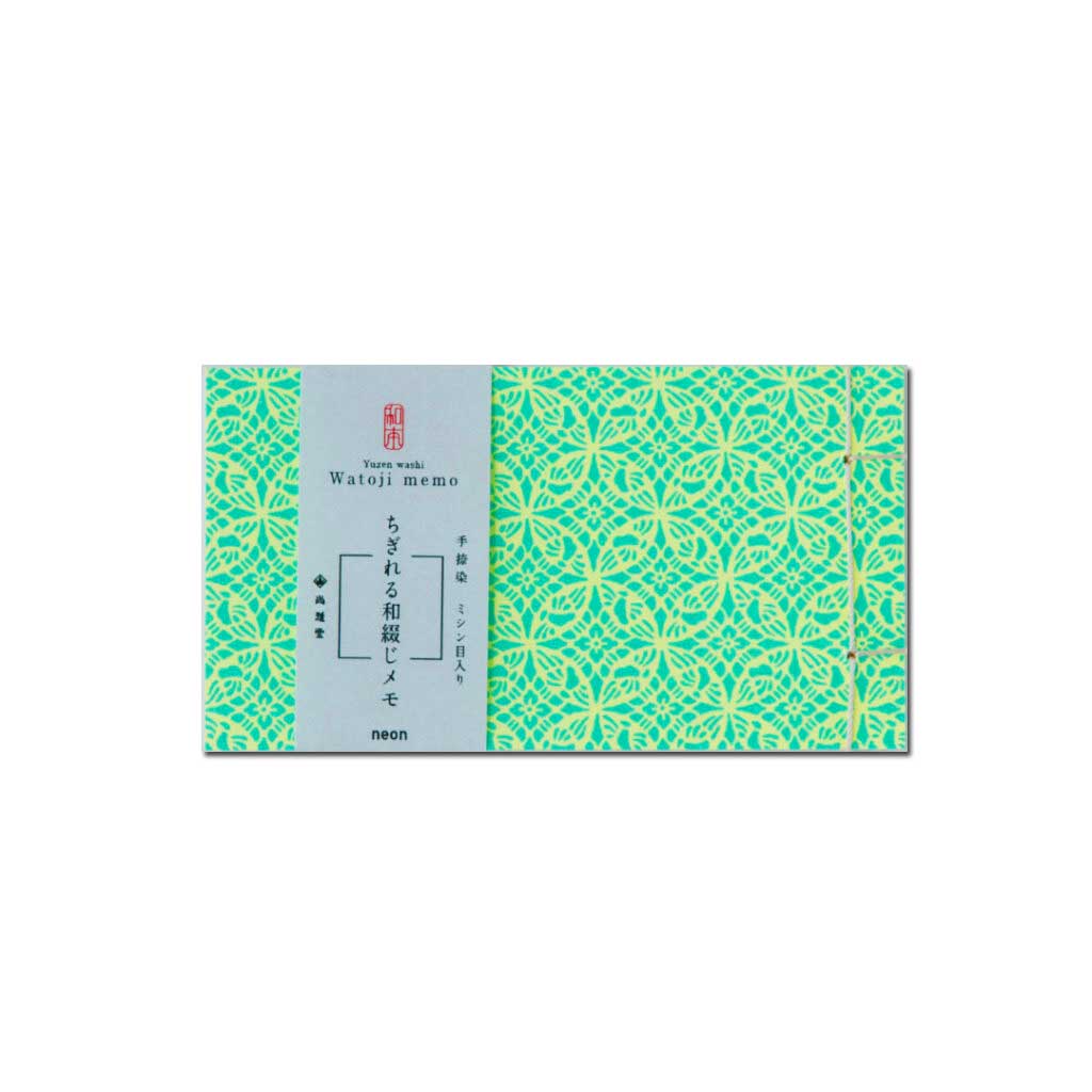 Memo Pad Watoji Notizblock mini, Neon, neon-5 / SHOGADO, Muster grün
