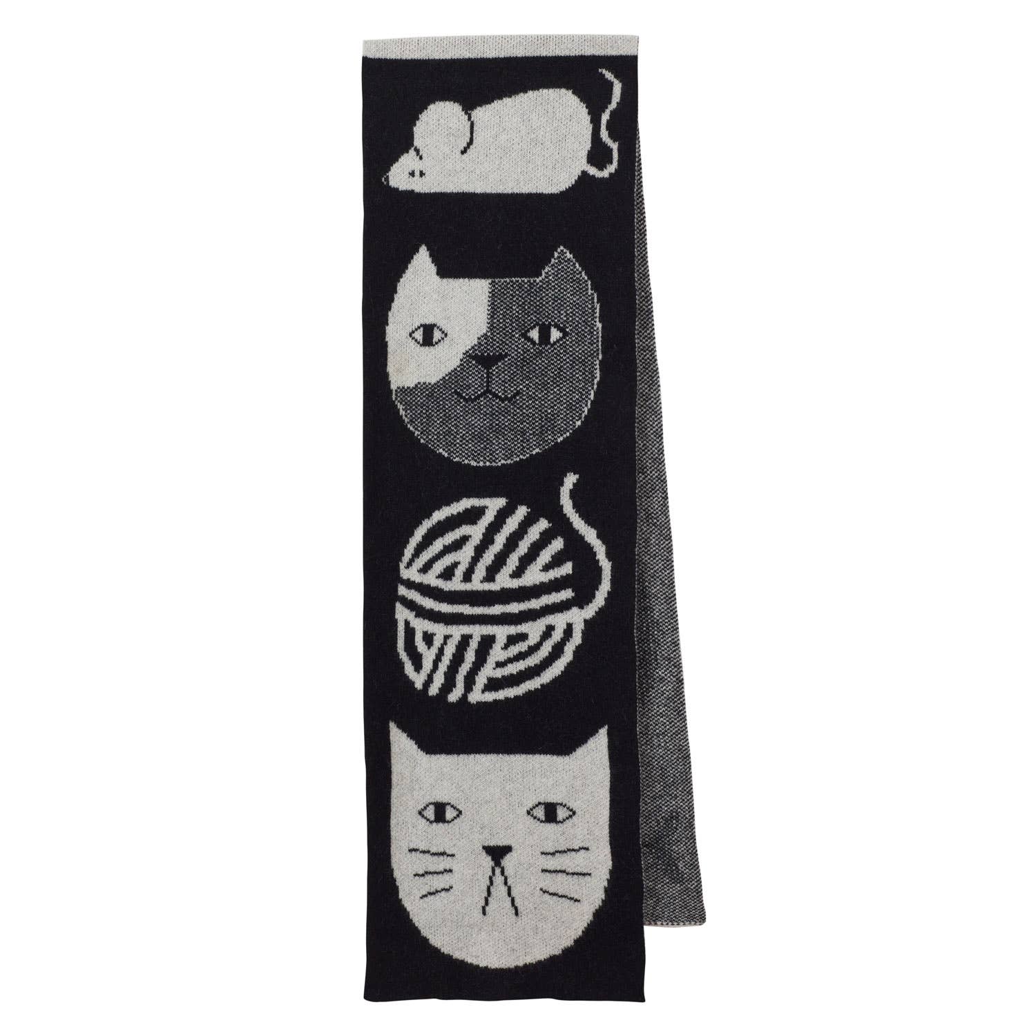 Donna Wilson Schal Katzenschal Schwarz-weiß von Donna Wilson ca. 170 x 30 cm