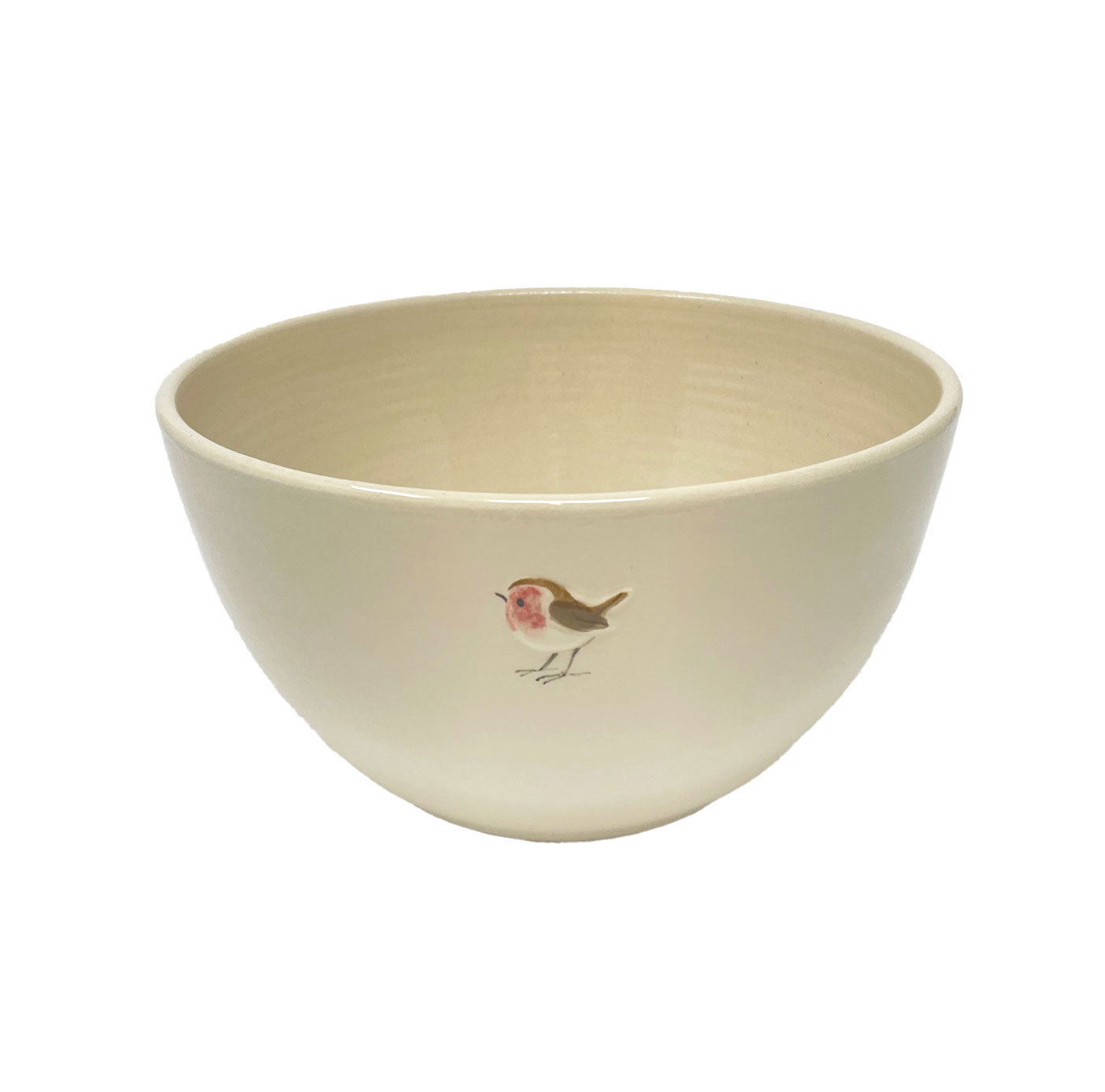 Jane Hogben Schüssel" Robin" Farbe: creme von der Hogben Pottery aus England  