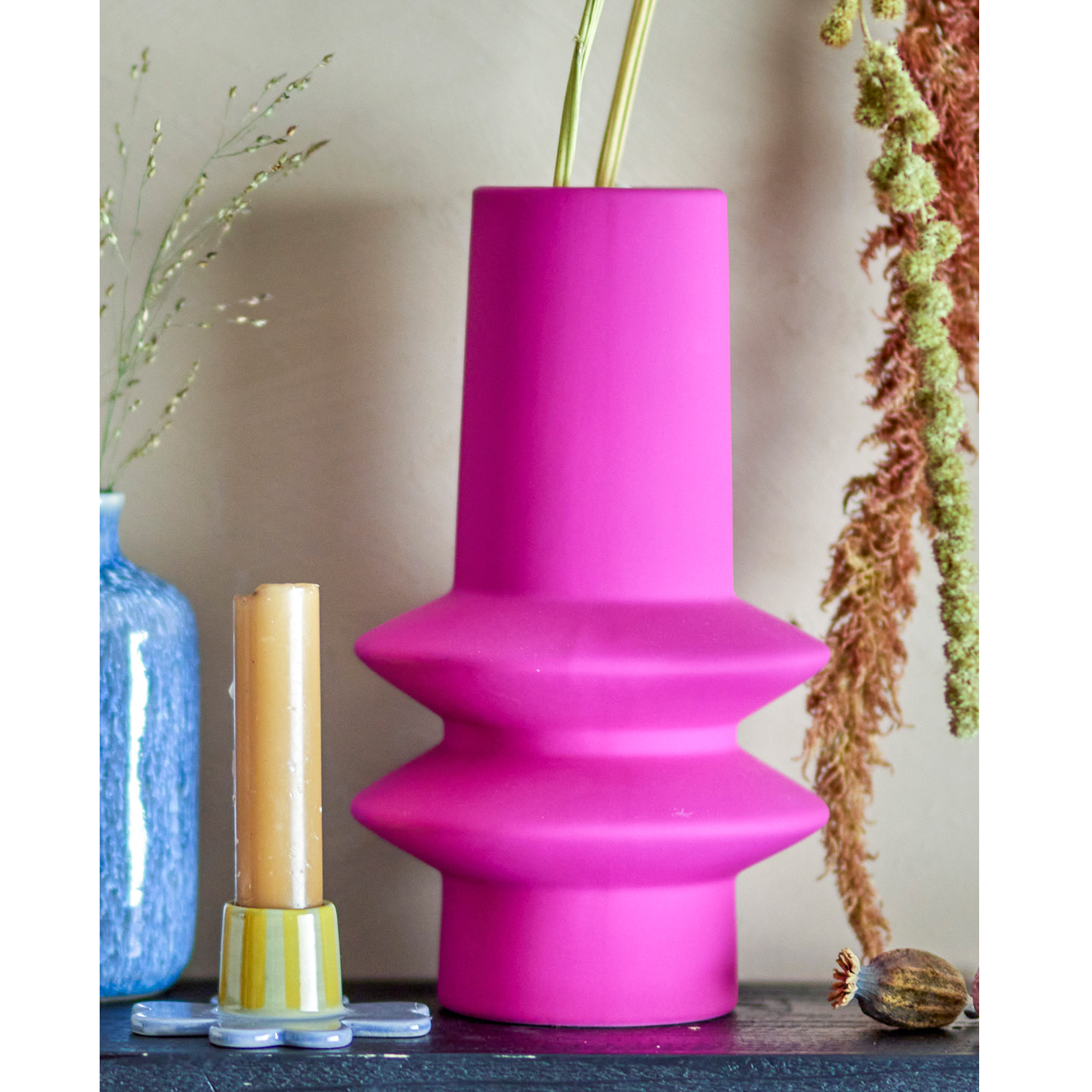 Isold Vase, Pink, Steingut, Höhe ca. 22 cm von Bloomingville