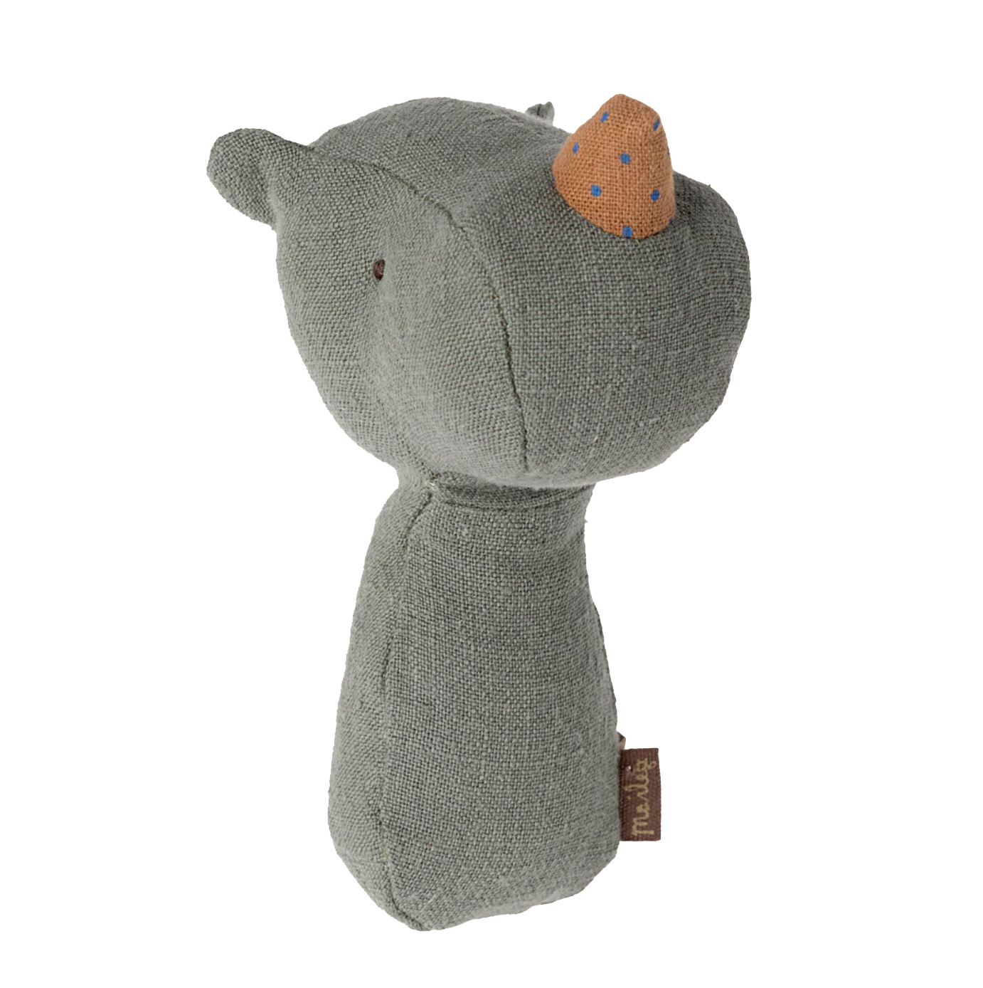 Maileg  Kuscheltier-Rassel Nashorn Rassel  Graublau, ca. 14,5 cm, Lullaby friends 
