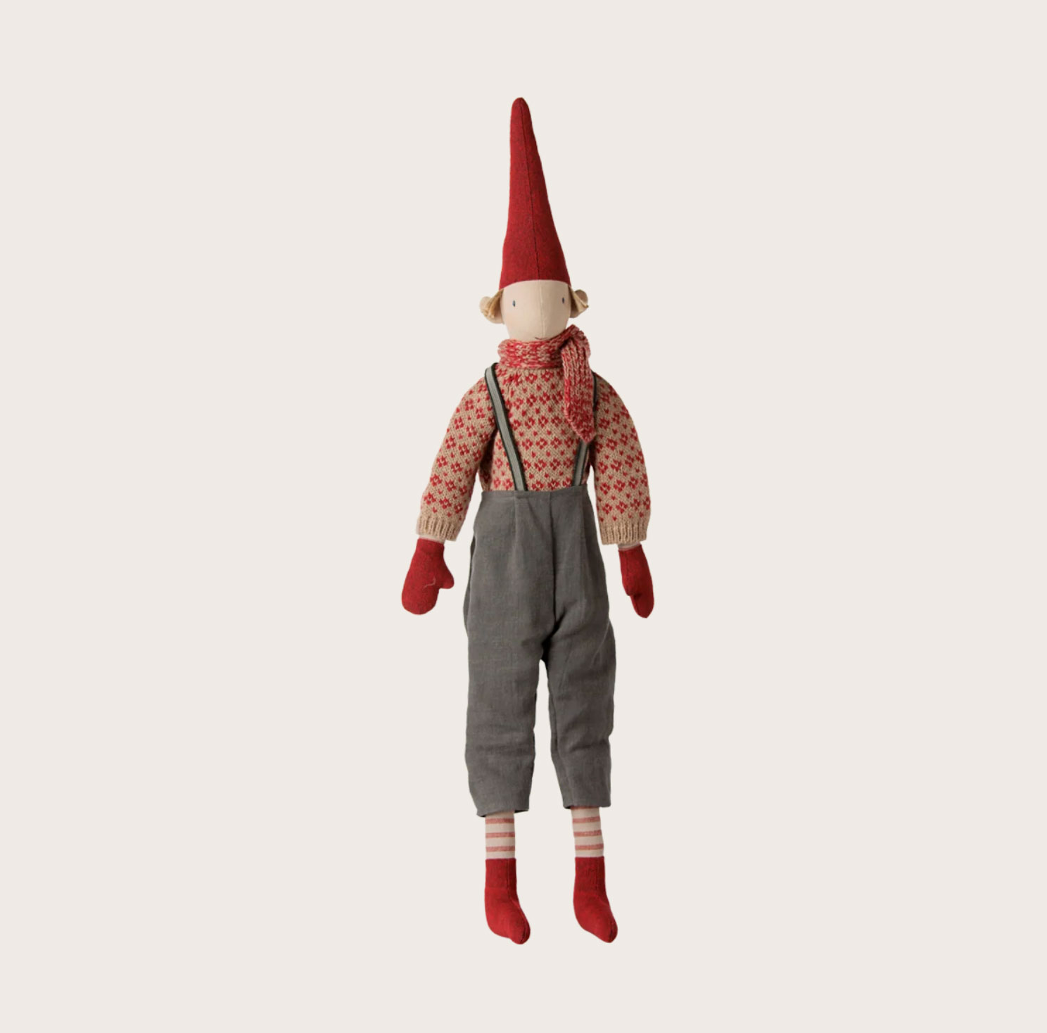 Maileg Pixy, Größe 4 – Junge – Gestrickter Pullover und Schal
