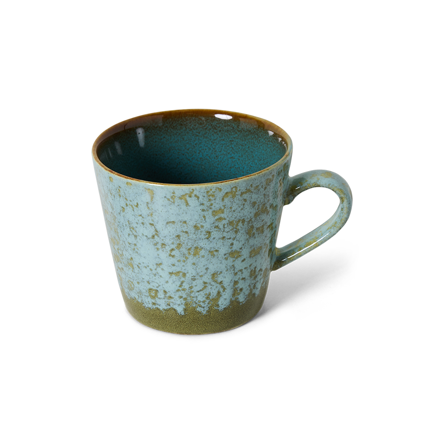 HKliving 70's Cappuccino-Becher, VERDIGRIS, Siebziger Jahre Geschirr, Keramik, Tasse