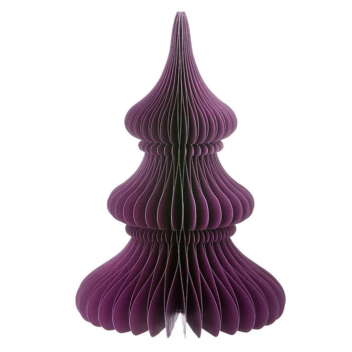 Bungalow Honeycomb Tannenbaum Noble, ca. 30cm Plumt von Bungalow, Papier, Honeycomb Tree Noble H30cm Plum