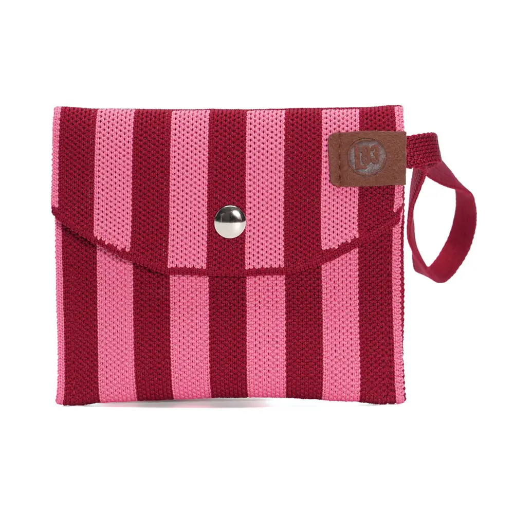LOT83 Geldbörse JULIA 70 Streifen Dunkelrot-Rosa Geldbeutel, Portemonnaie