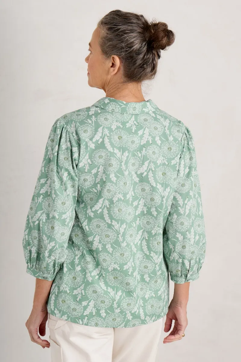SEASALT CORNWALL Bluse Hope Cottage Organic Cotton Blouse, Muster: Dandelion Seed Rosemary
