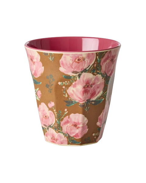 Rice Melamin Becher Floral Fiesta Rose Print, 250 ml, Rosen