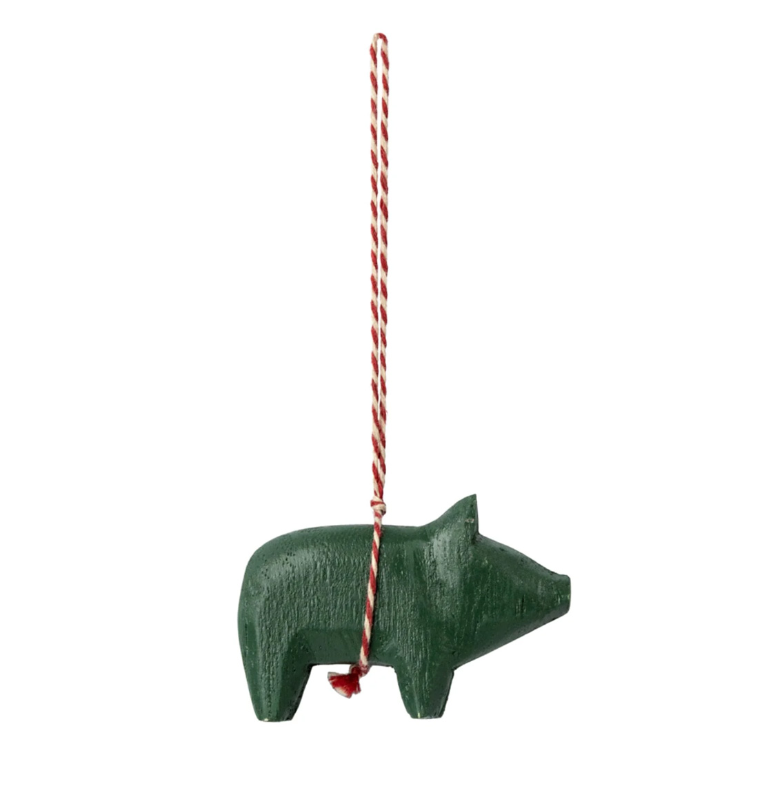 Maileg Xmas Holzornament, Schwein - Dunkelgrün, ca. 5 x 7 cm, pro Stück