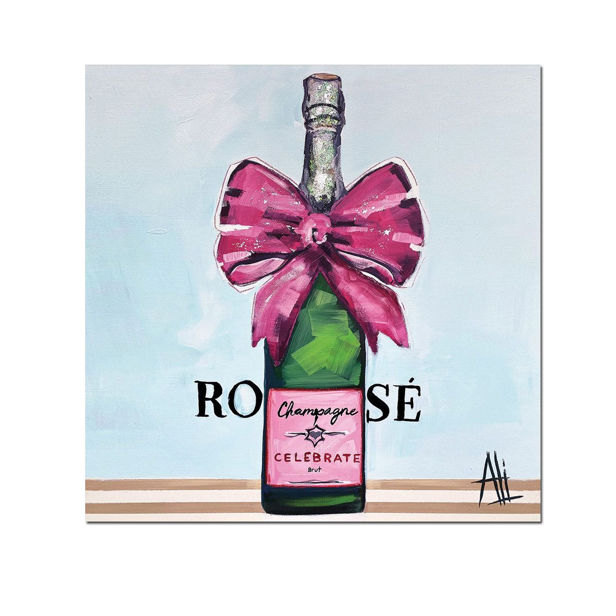 Papierservietten  Cadeau Rosé  , 25 x 25 cm  , Cocktailservietten , ppd , Champagner