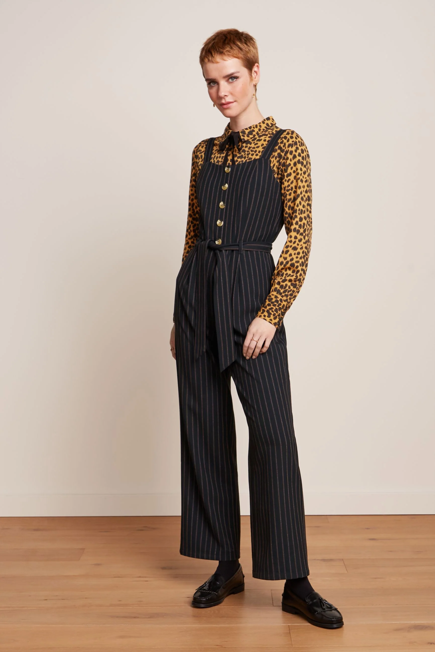 % King Louie Ines Jumpsuit Ziggy Stripe, schwarz