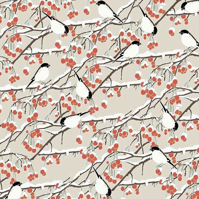 Geschenkpapier BIRDS & BERRIES, ca. 50 x 70 cm von Emily Burningham