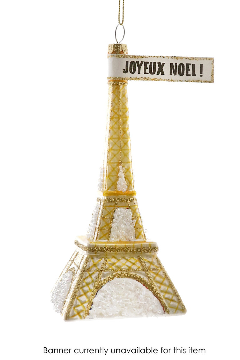 Weihnachtskugel Eiffelturm, Weihnachtsschmuck , ca. 14,5 cm ..s das kleine Schild "JOYEUX NOEL!" ist leider nicht lieferbar