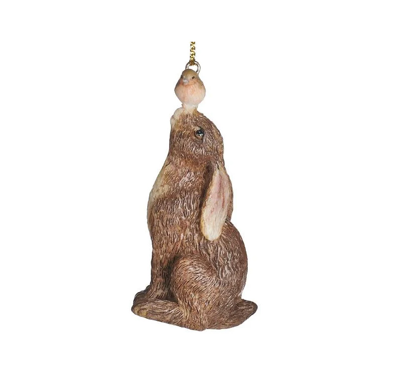 Goodwill Anhänger Hase mit Rotkehlchen, H.  ca.7,5 cm  von  Catherine Collection / Goodwill    