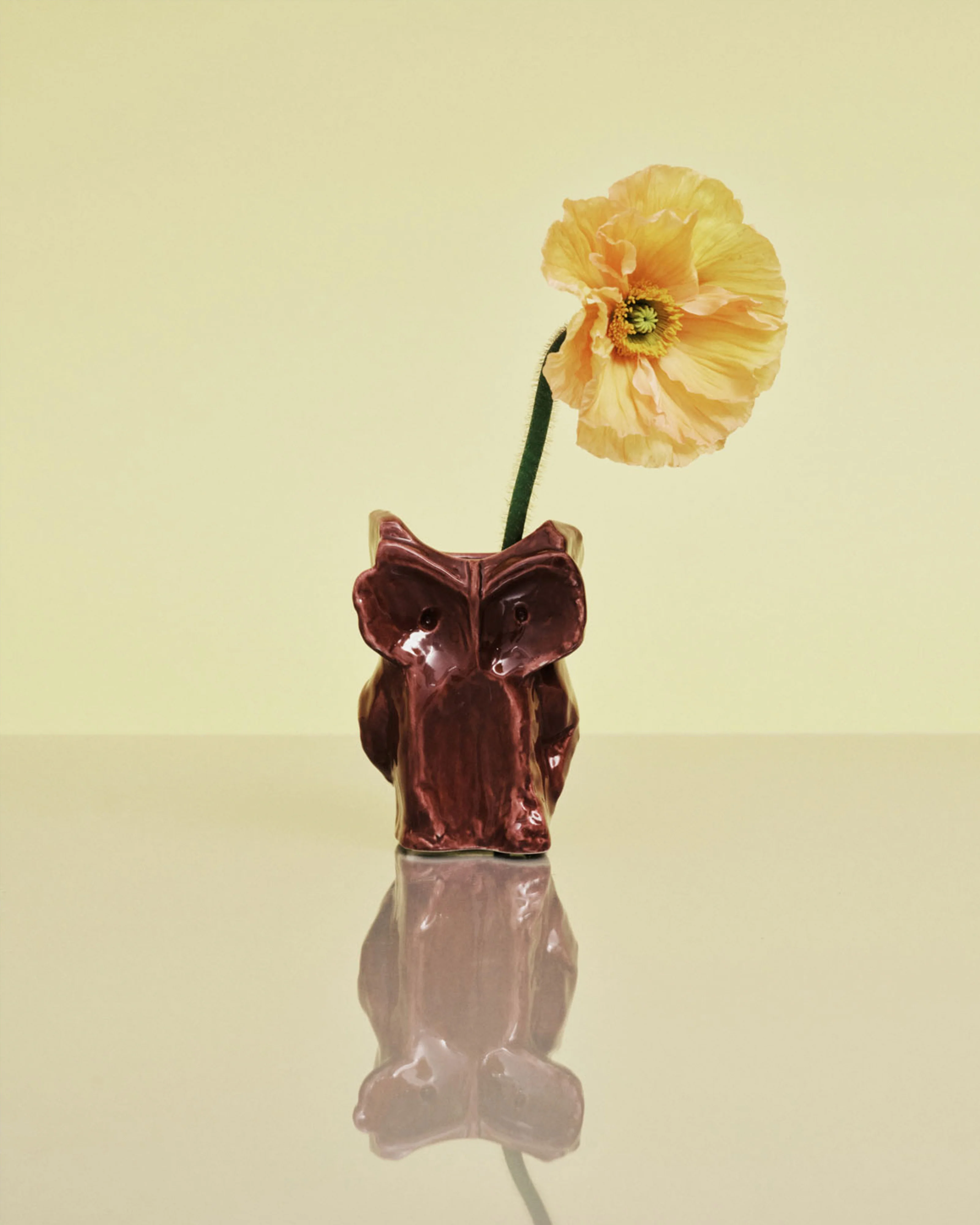 Eule Vase XS aubergine After Midnight, Kollektion Midnight creatures von Marni, Höhe ca. 12 cm