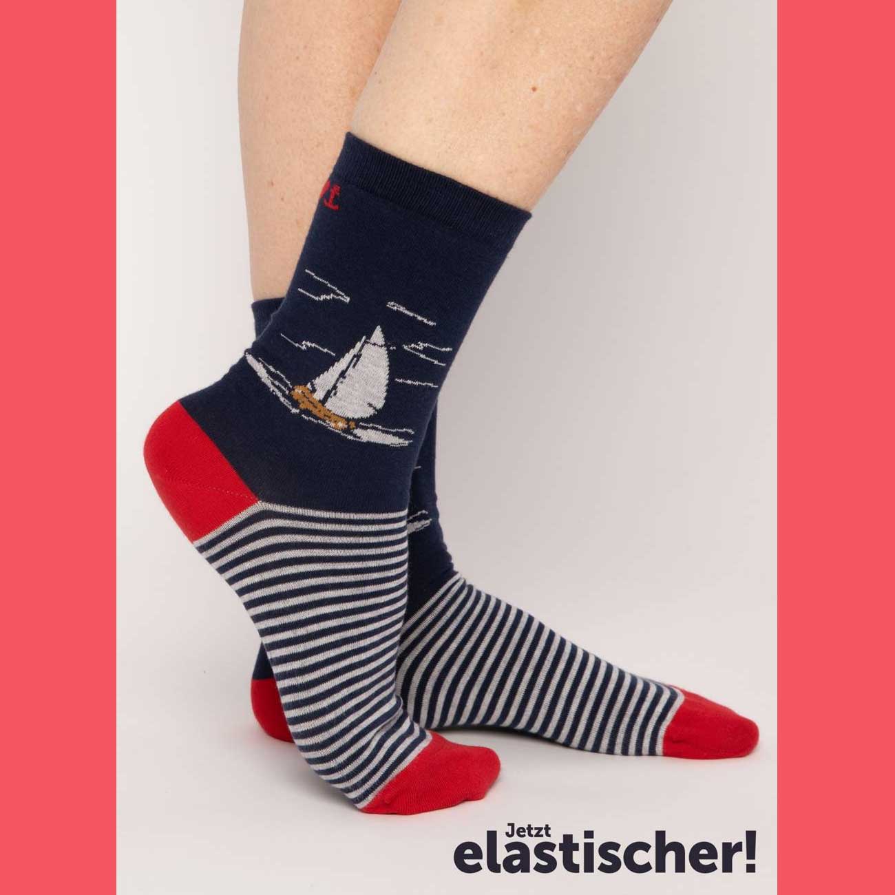  Blutsgeschwister Baumwollsocken Sensational Steps , One Size ( ca. 38 - 40 ), sail with me honey 