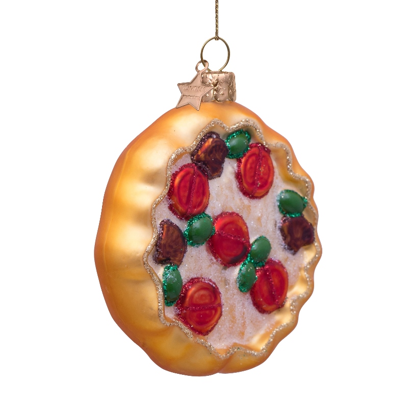 % Weihnachtsanhänger Pizza, Glas, D. ca. 8 cm von Vondels 