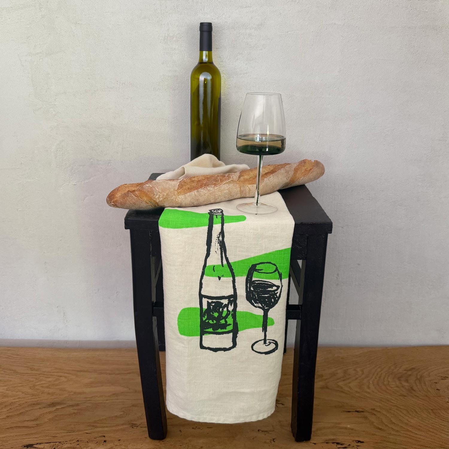 Frohstoff Geschirrtuch Leinen Wein, neon