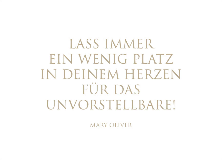 Wunderwort Postkarte "Platz in Deinem Herzen" Mary Oliver