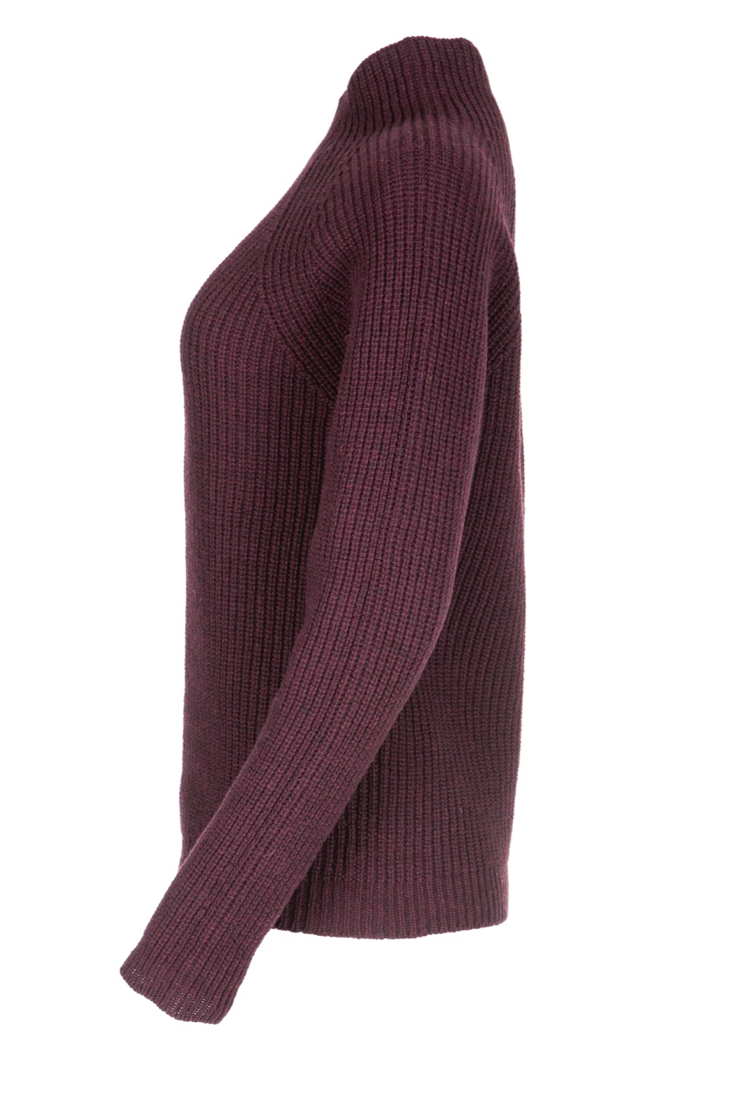 DUNQUE Perlf. Kelchpulli Knit & Wear , Farbe aubergine, 100 % Wolle, Made in Germany