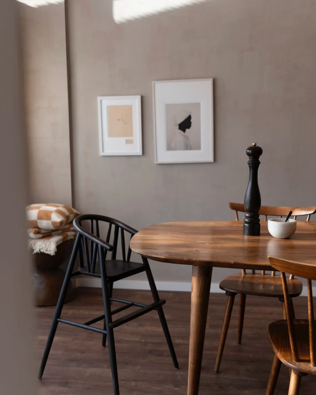 Checkerboard Kissenhülle Schachbrettmuster Terra-Weiß , ca. 50 x 50 cm, 100 % Wolle von Maison Deux  