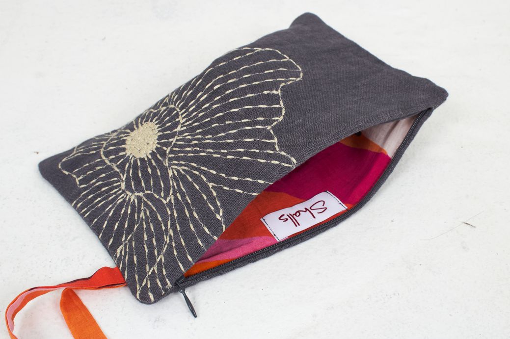 Tasche FRANCES GRAU aus 100% Leinen von Shalls Barcelona  