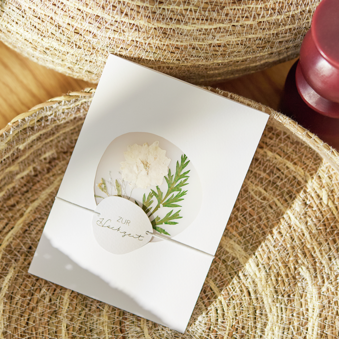 Räder Trockenblumenkarte "Zur Hochzeit", Hochzeitskarte von Räder