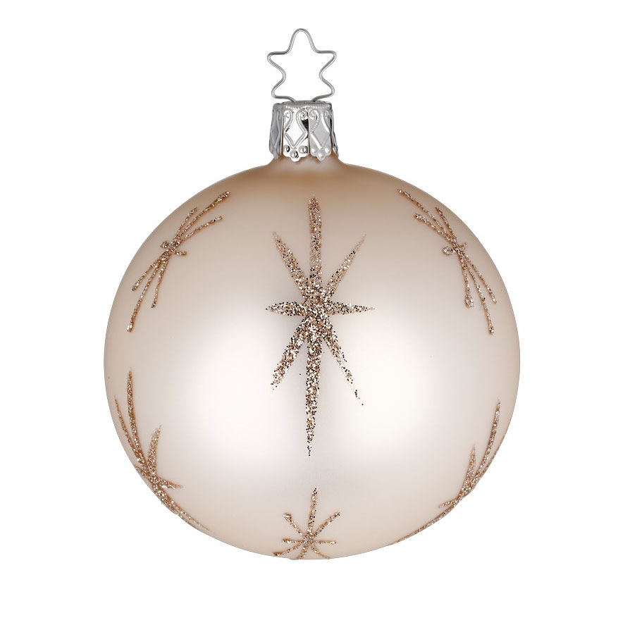 Inge Glas Christbaumkugel STERNENTANZ, champagner matt, D.  8 cm  