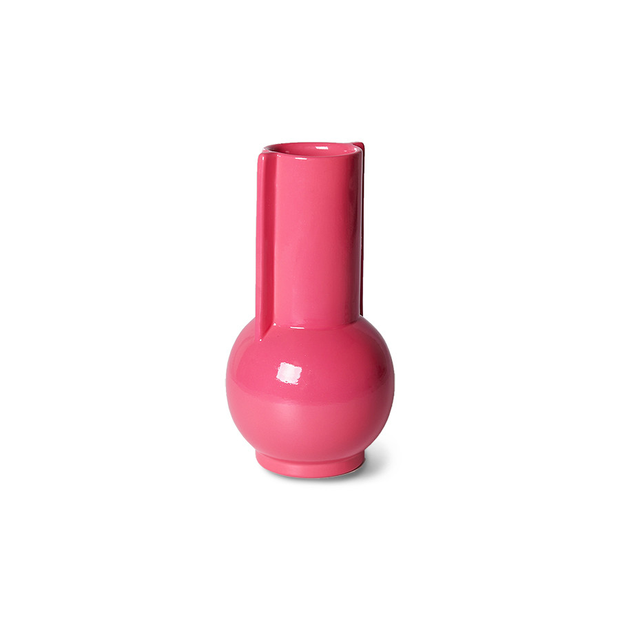 HKliving HK Ceramic vase hot pink, ca. 20 cm