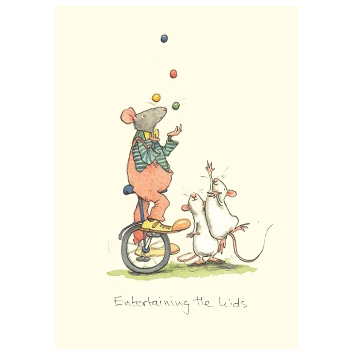 Two Bad Mice Doppelkarte " Entertaining the Kids"   von Two Bad Mice von Anita Jeram, Mäuse