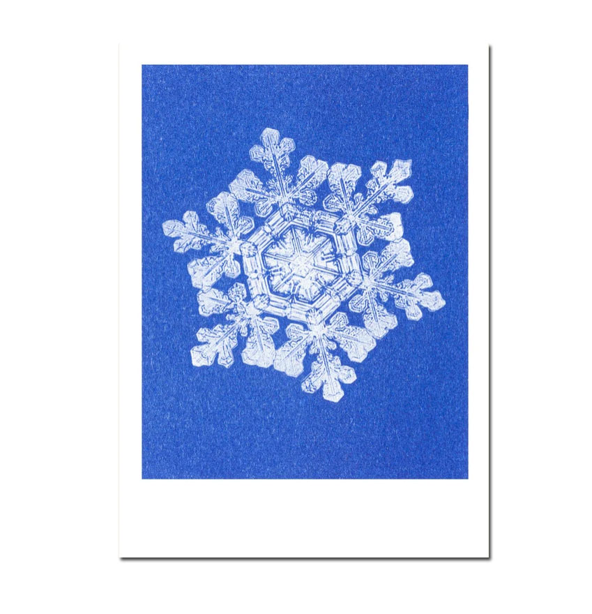 Herr und Frau Rio Postkarte XMAS Schneeflocke No. 2, Snow, Risographie Postkarte Weihnachten