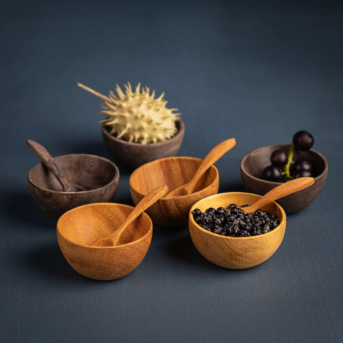 KLATT OBJECTS SETTO Schälchen mit Löffel, Set / Graywood, ca. 5 cm