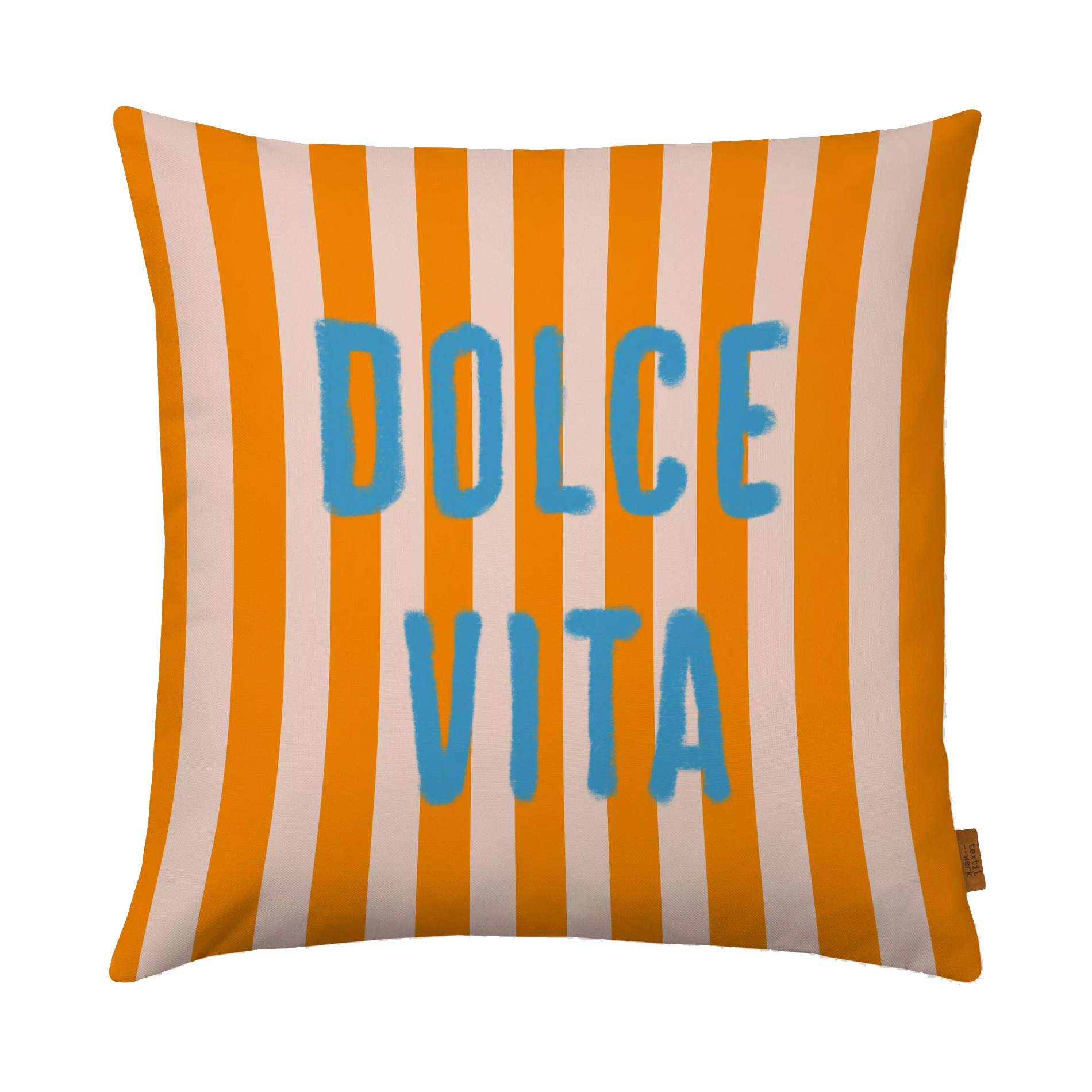 Kissenhülle Dolce Vita Auf Orange, ca. 40 x 40 cm,  Polyester Canvas   