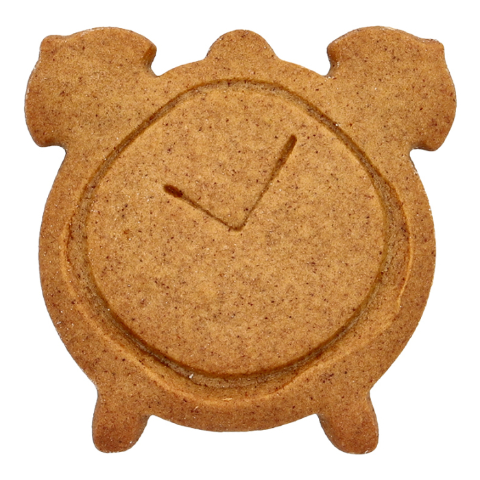 Ausstecherle Wecker 6 cm, Edelstahl von Birkmann, mit Innenprägung, Prägeausstecher, Ausstechform