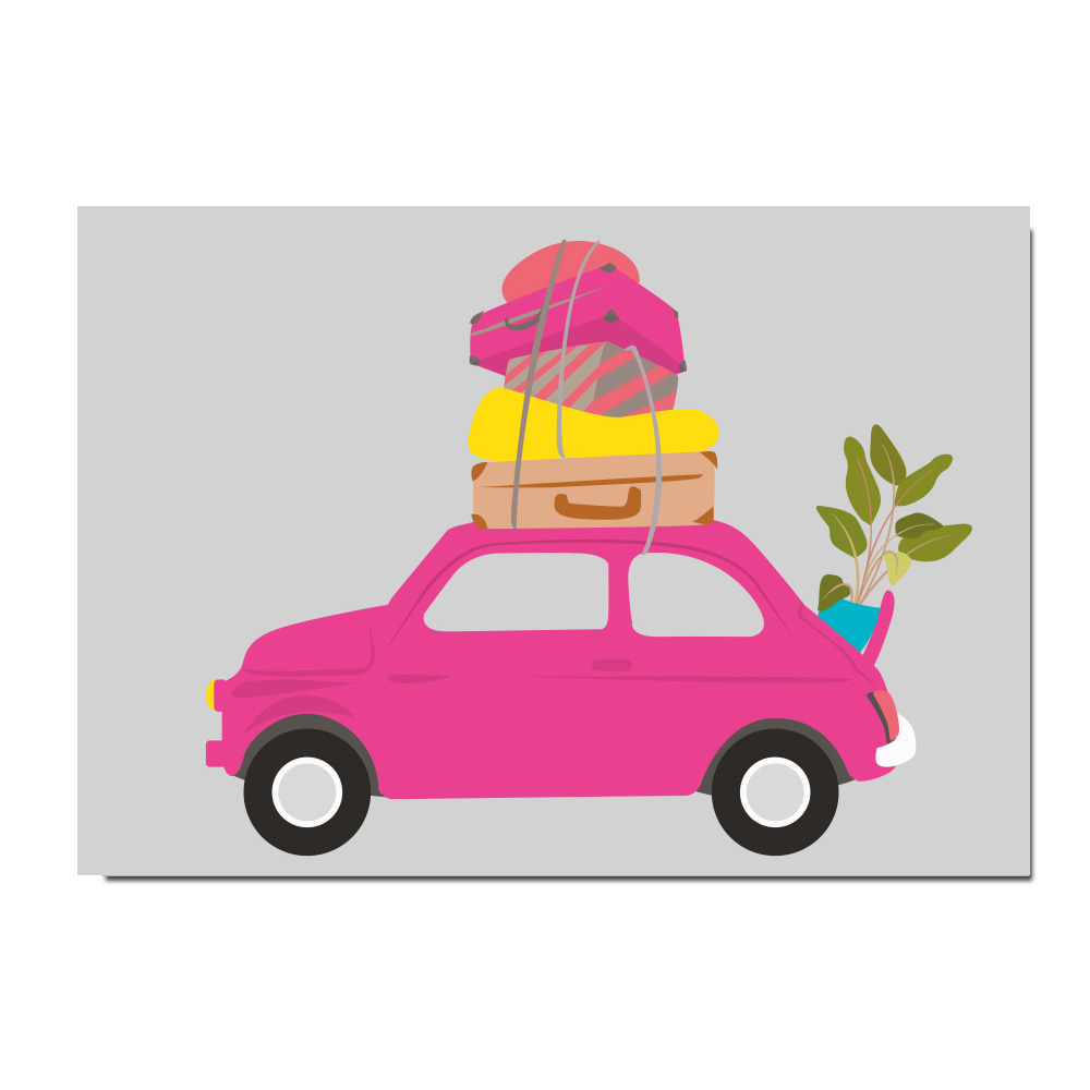 Postkarte Travelling Fiat von  luminous, Umzug