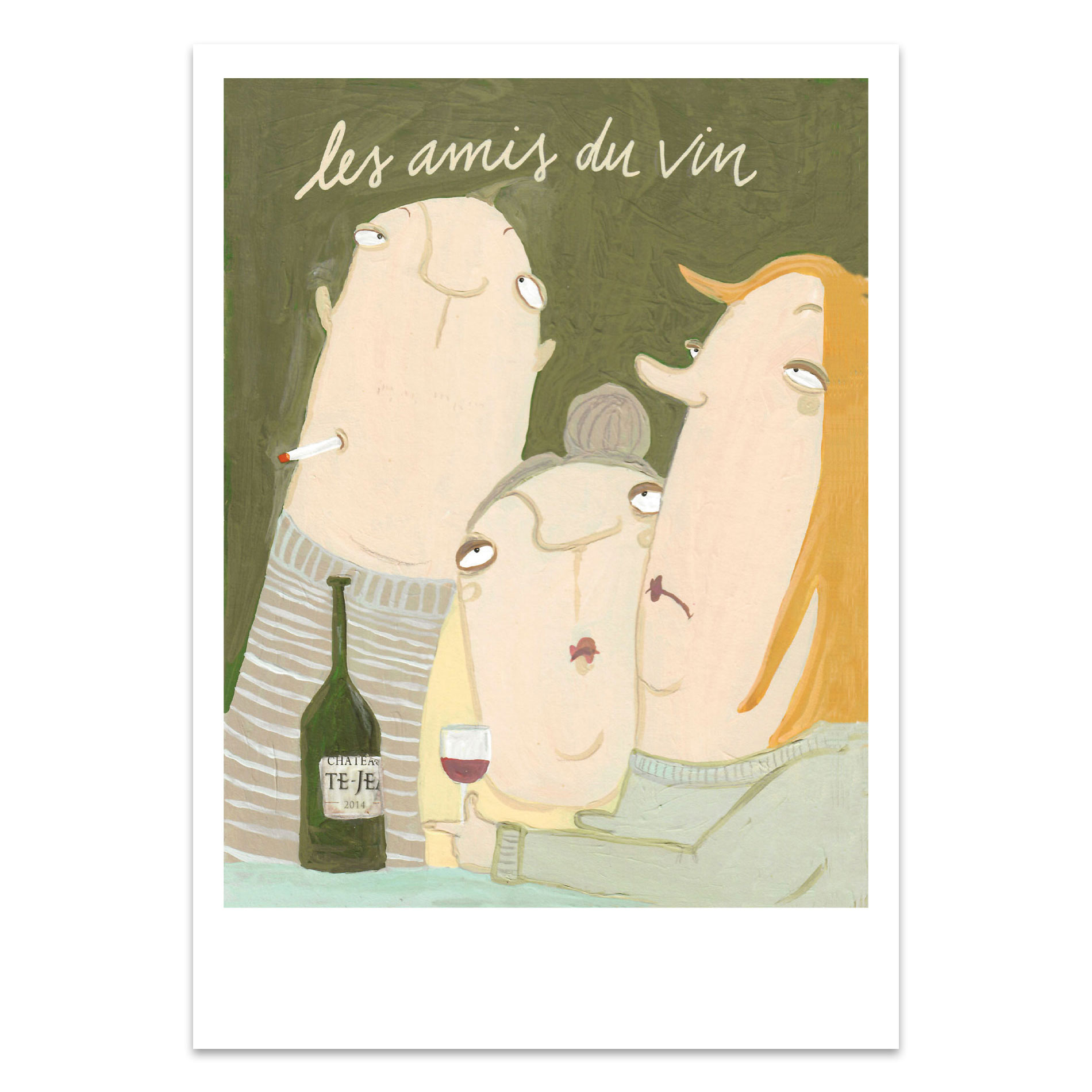 Postkarte kittiekatstudio "les amis" von kittiekatstudio