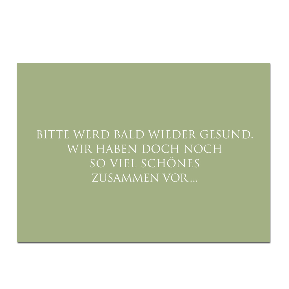 Wunderwort Postkarte "Wird bald wieder gesund…"