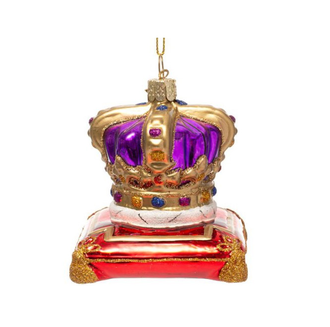 Weihnachtskugel Krone, Großbritanien, Glas,  H. ca. 6,5 cm , Ornament glass british crown