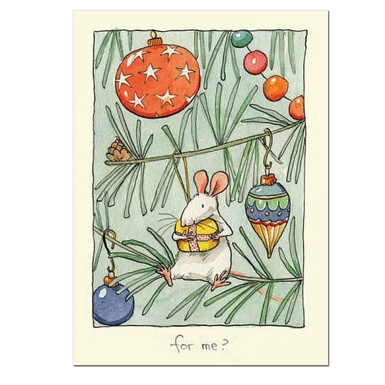  Two Bad Mice Doppelkarte Weihnachten"For me?"  Doppelkarte von Two Bad Mice