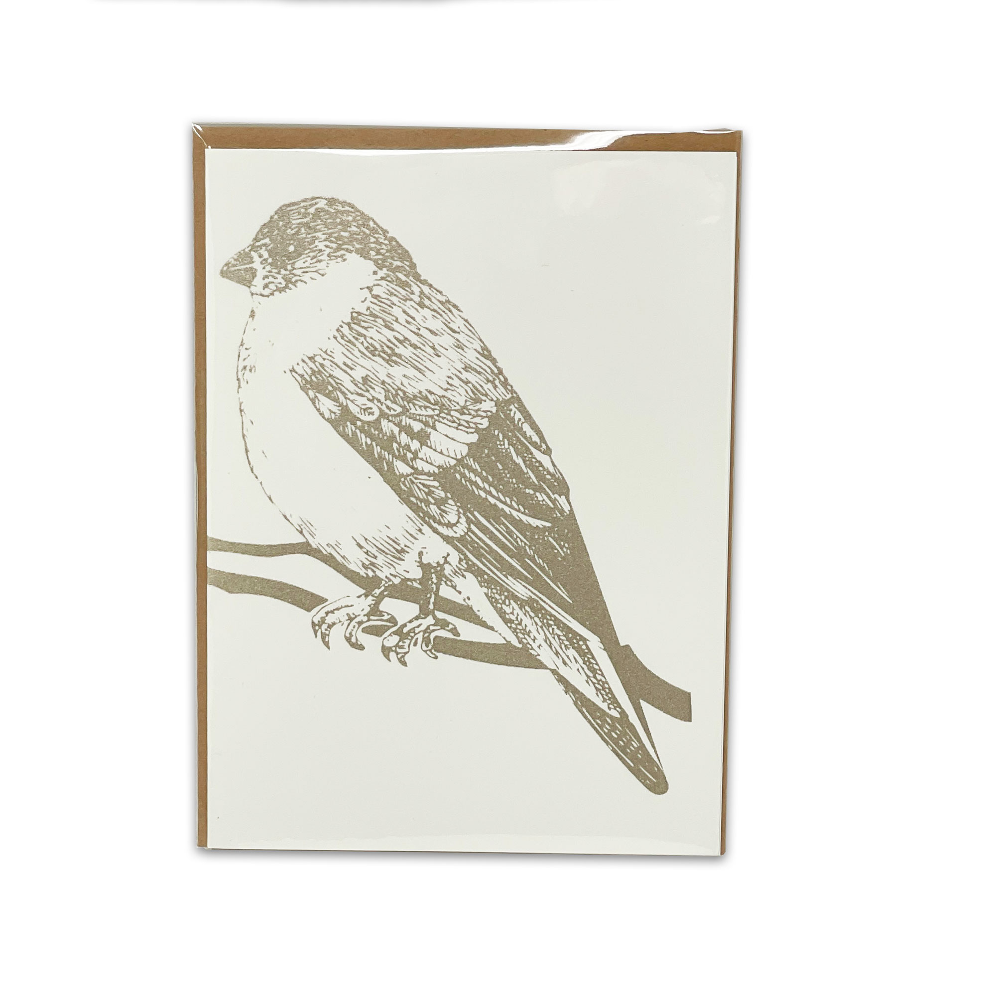 Dorothee Lehnen Briefkarte "Meise", handgedruckt, DIN B6, glänzend, Vogel