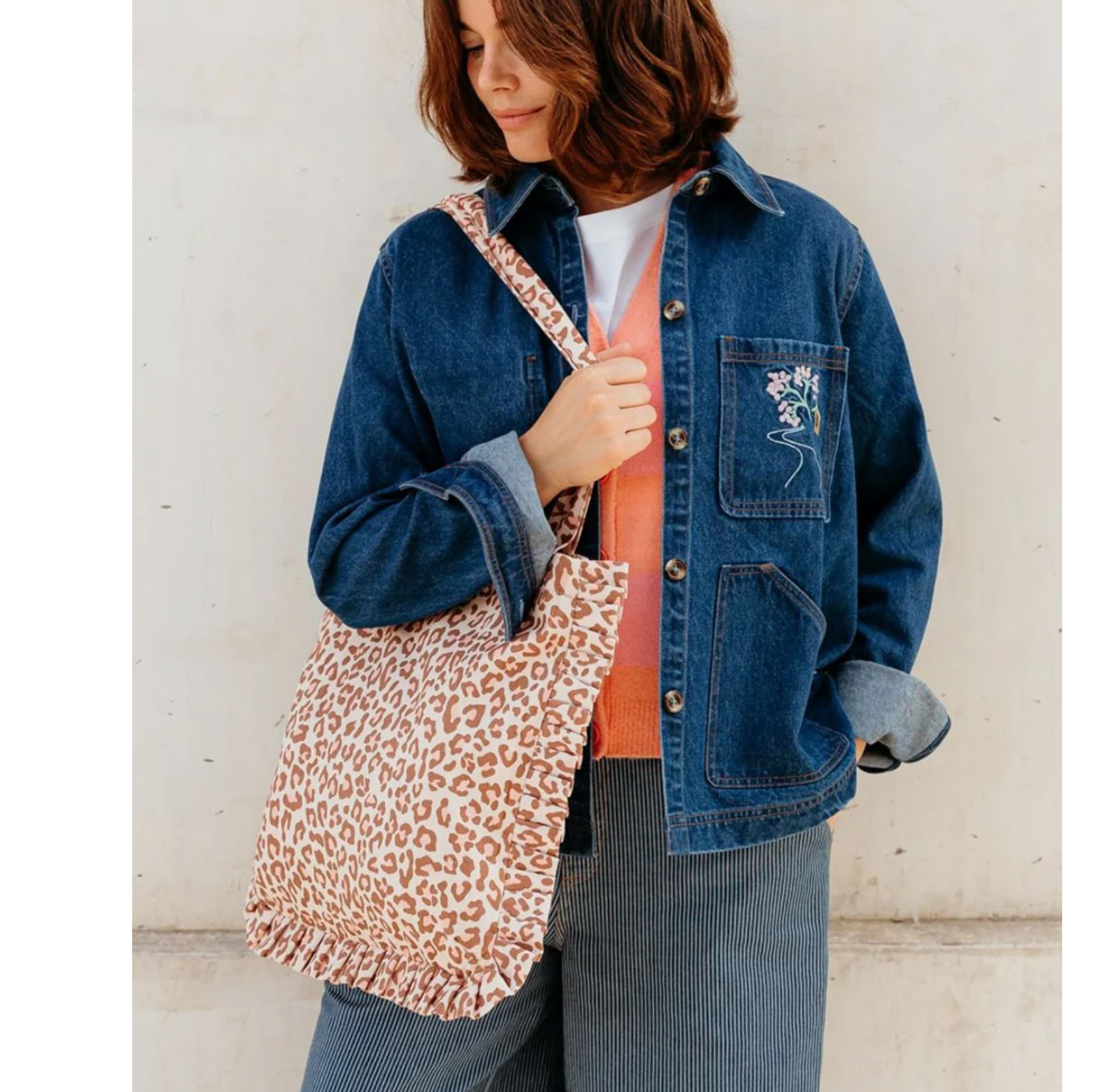 % Sugarhill Brighton Tasche Monica Frill Tote - Stone, Classic Leopard von sugarhill BRIGHTON