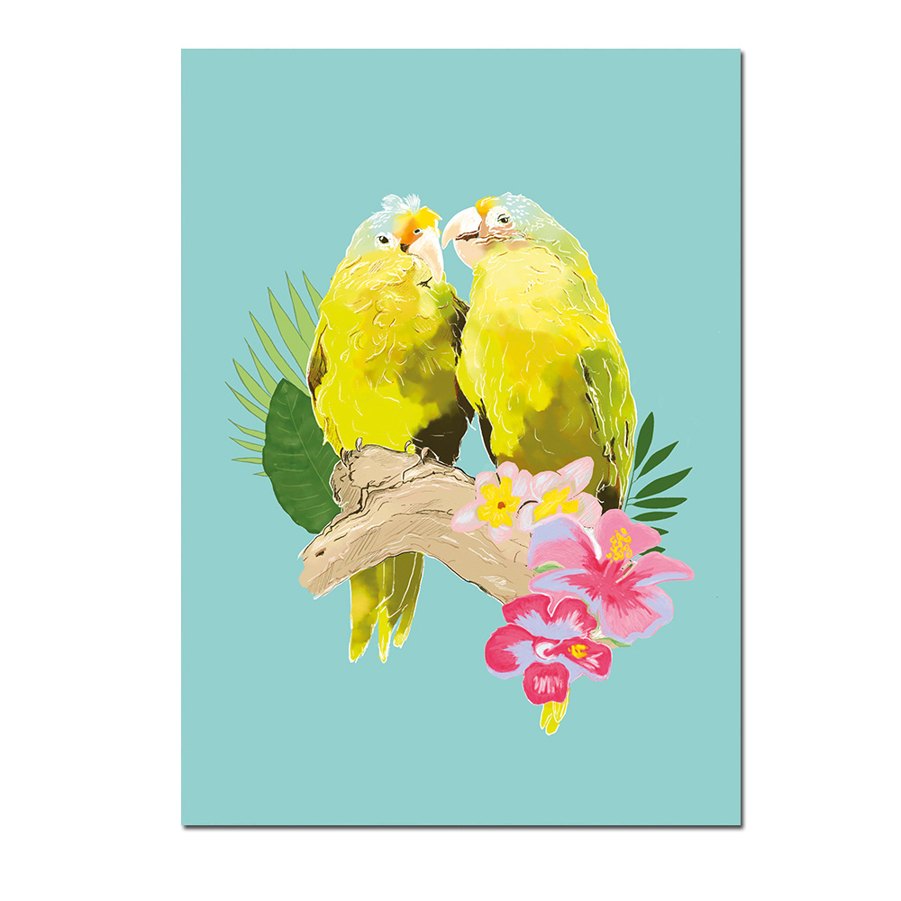Postkarte Papageien  von m-illu    