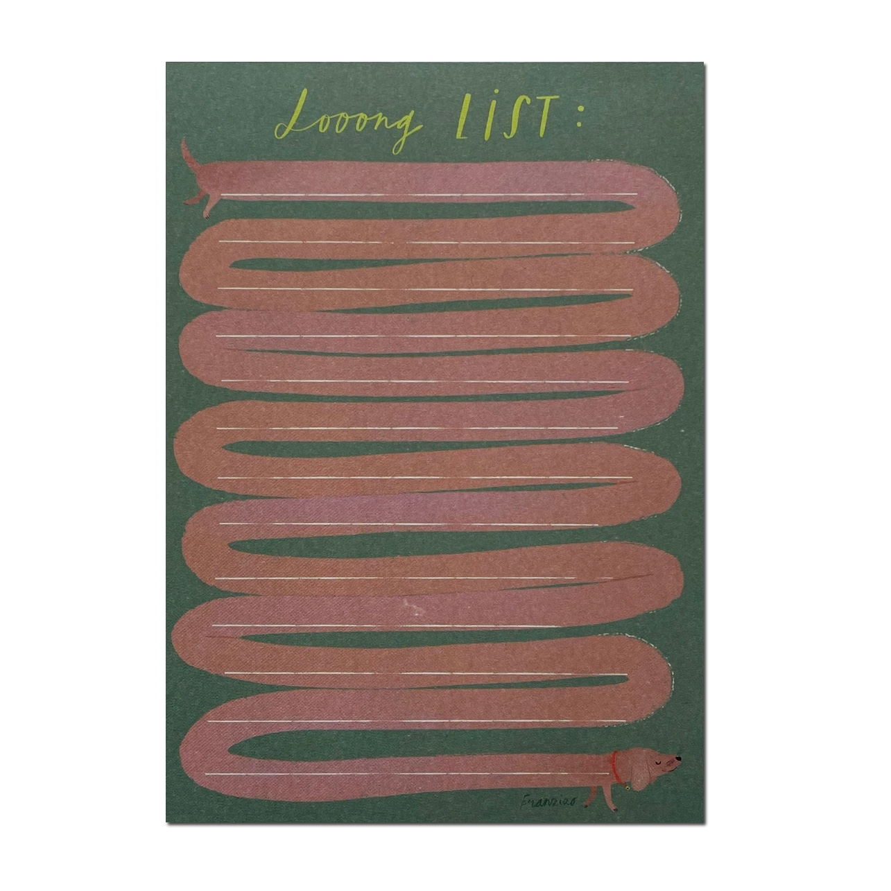 Notizblock Dackel " LOOOONG LIST" von FRANZIZO   